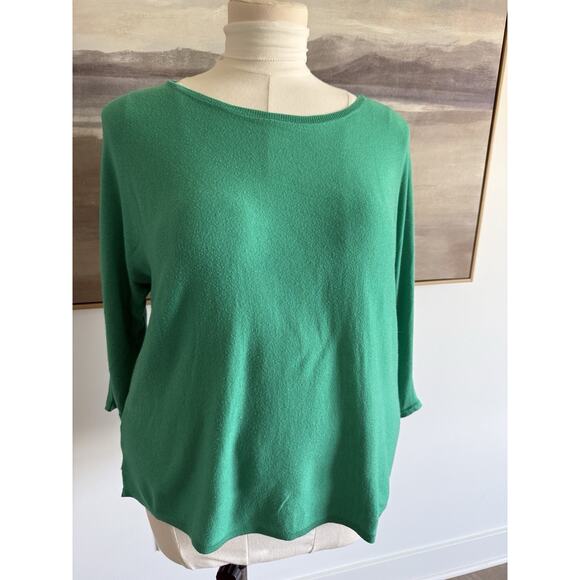 Ann Taylor Cashmere Blend Kelly Green Sweater Large - Picture 1 of 7